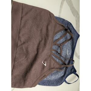 Women's Gymshark Blue And Brown Sports Bra Lot Of 2 Size Large